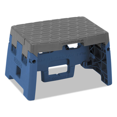 CSC11903BGR1E One-Step Folding Stool, Blue & Gray pack of 4 -  Cosco