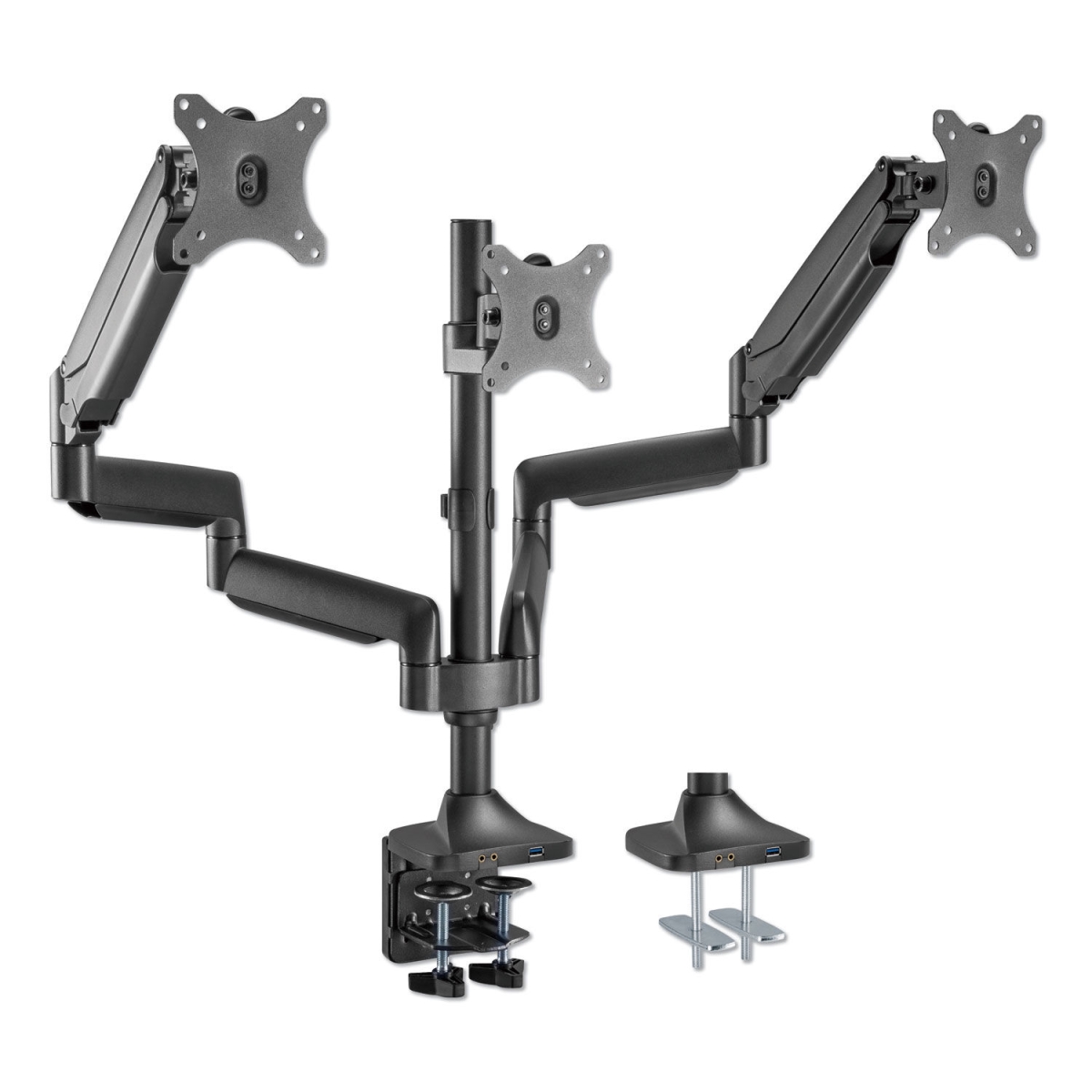 Picture of Alera AEMA3H 32 in. AdaptivErgo Heavy-Duty Articulating Triple Monitor Arm with USB&#44; Black