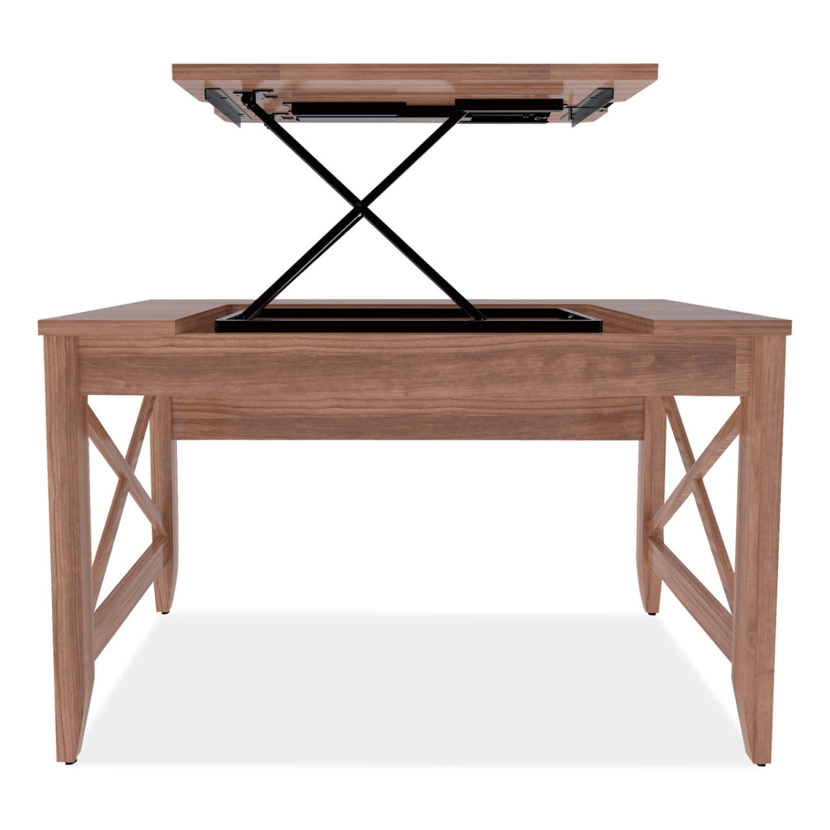 Picture of Alera ALELD4824WA 48 x 24 in. Sit-to-Stand Lifting&#44; Top Table Desk&#44; Walnut