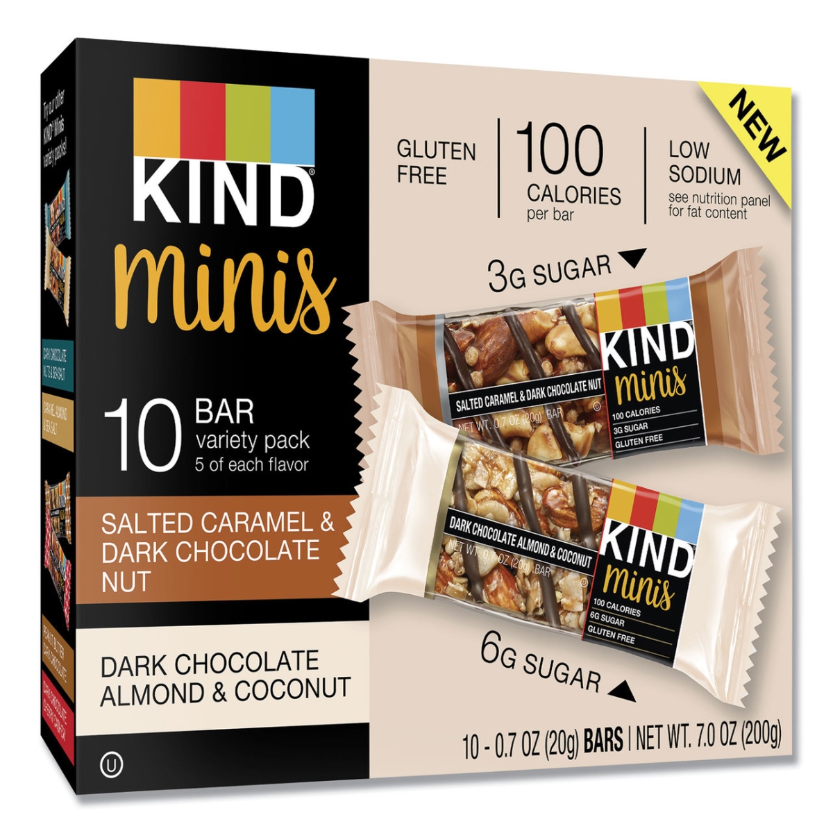 Picture of Kind KND27959 0.7 oz Food Minis Dark Chocolate Nuts & Sea Salt - Pack of 10