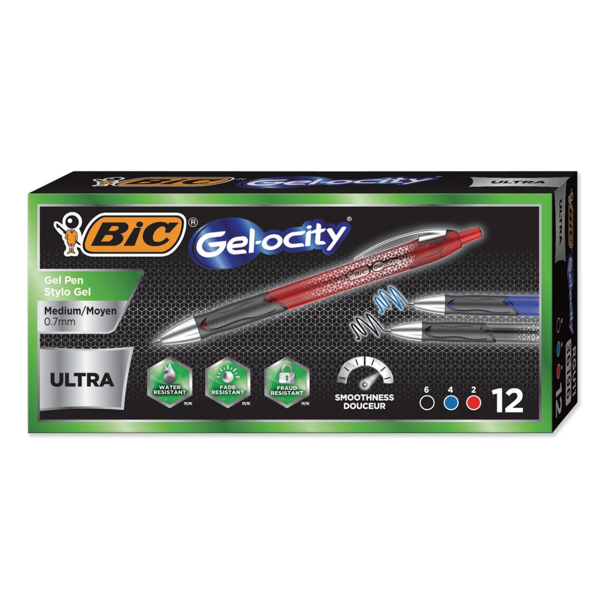 Picture of BIC BICRGU11BK Gelocity Ultra Retractable Gel Pen&#44; 0.7 mm&#44; Black