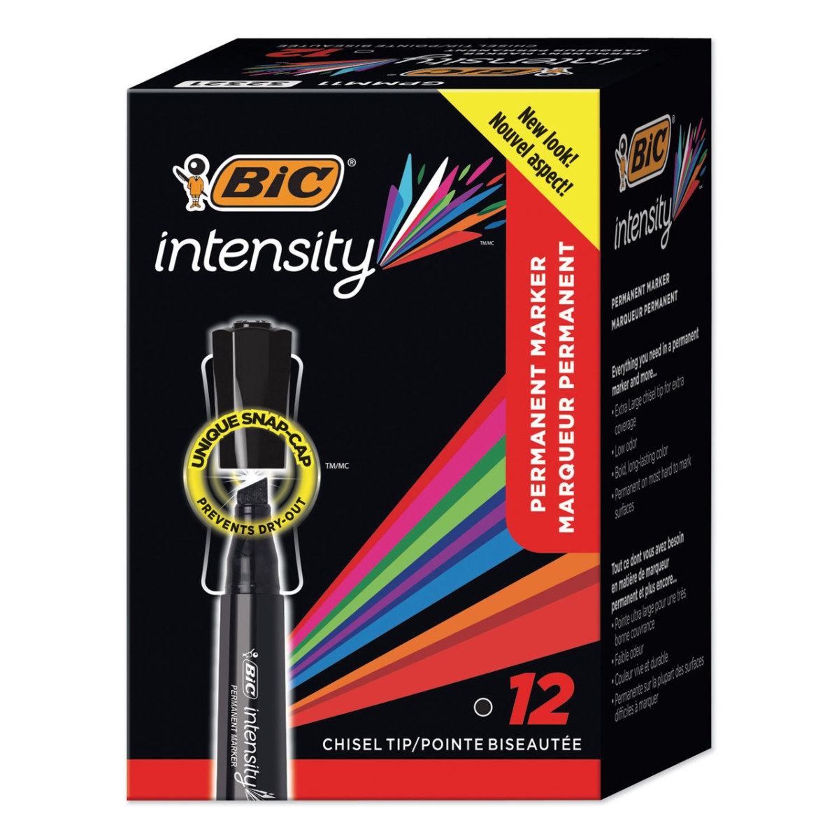 Picture of BIC BICGPMM11AST Intensity Chisel Tip Permanent Marker&#44; Assorted Color