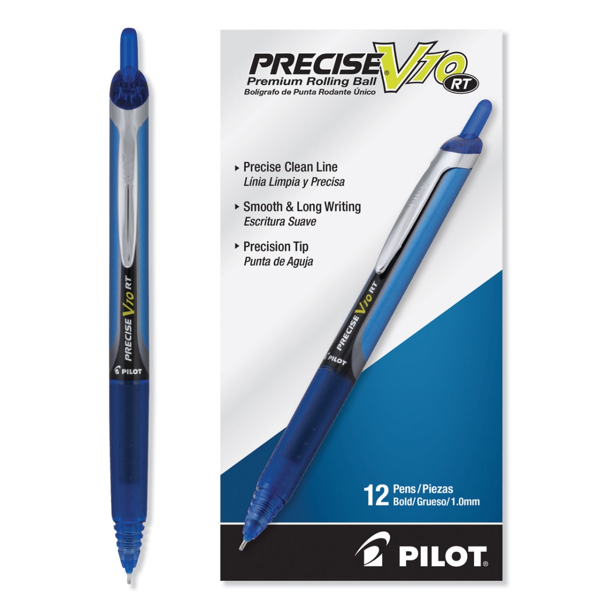 PIL13450 Precise V10RT Retractable Roller Ball Pen, Black
