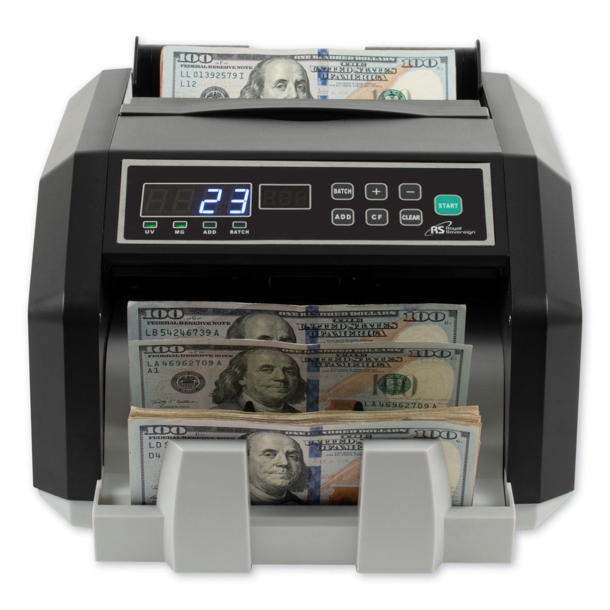 Picture of Royal Sovereign International RSIRBCES200 Back Load Bill Counter Machine with Counterfeit Detection&#44; Blue