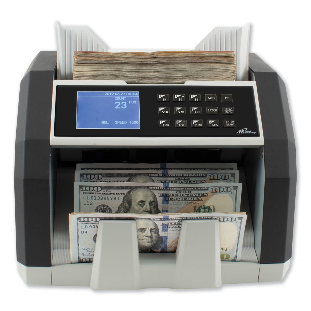 Picture of Royal Sovereign International RSIRBCED250 Front Load Bill Counter with Value Machine Counting&#44; Black
