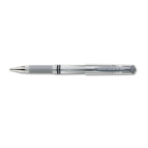UBC 1 mm Medium Silver Metallic Ink, Silver Barrel  Stick Gel Pen