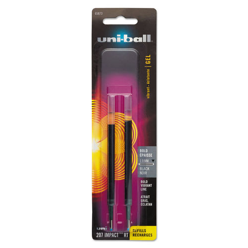 UBC Bold Black Refill for  Gel IMPACT RT Roller Ball Pens - Pack of 2