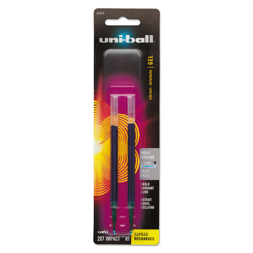 UBC Bold Blue Refill for  Gel IMPACT RT Roller Ball Pens - Pack of 2