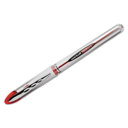 UBC 0.8 mm Bold Red Ink, White & Red Barrel VISION ELITE Stick Roller Ball Pen