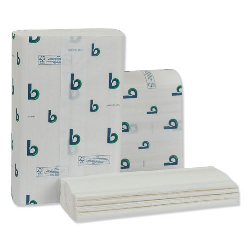 Picture of Boardwalk BWK6204 9 x 9.5 in. 1-Ply Structured Folded Towels&#44; White - Pack of 250 - Case of 16