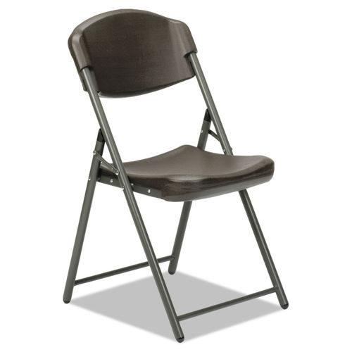 Picture of Skilcraft NSN6637984 Espresso Seat & Back Gray Base Folding Chair - Box of 4