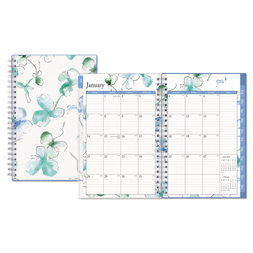Blue Sky BLS101579 8 x 5 in. 2019-2020 Lindley Weekly & Monthly Wirebound Planner, White & Blue -  Blue Sky Herbal Inc