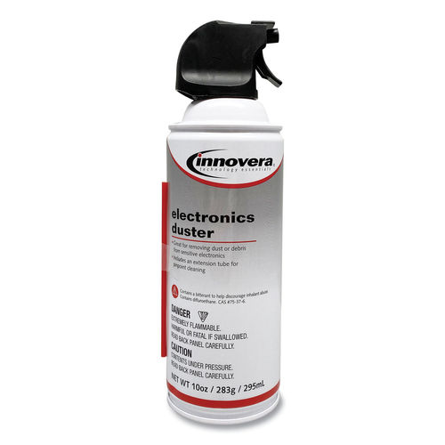 Picture of Innovera IVR10010 10 oz Compressed Air Duster Cleaner - White
