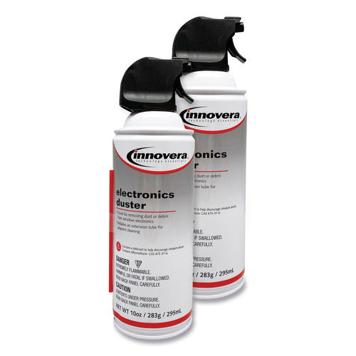 Picture of Innovera IVR10012 Compressed Air Duster Cleaner - White - Pack of 2