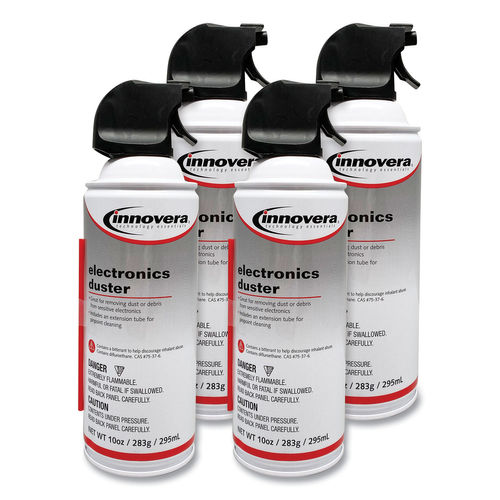 Picture of Innovera IVR10014 Compressed Air Duster Cleaner - White - Pack of 4