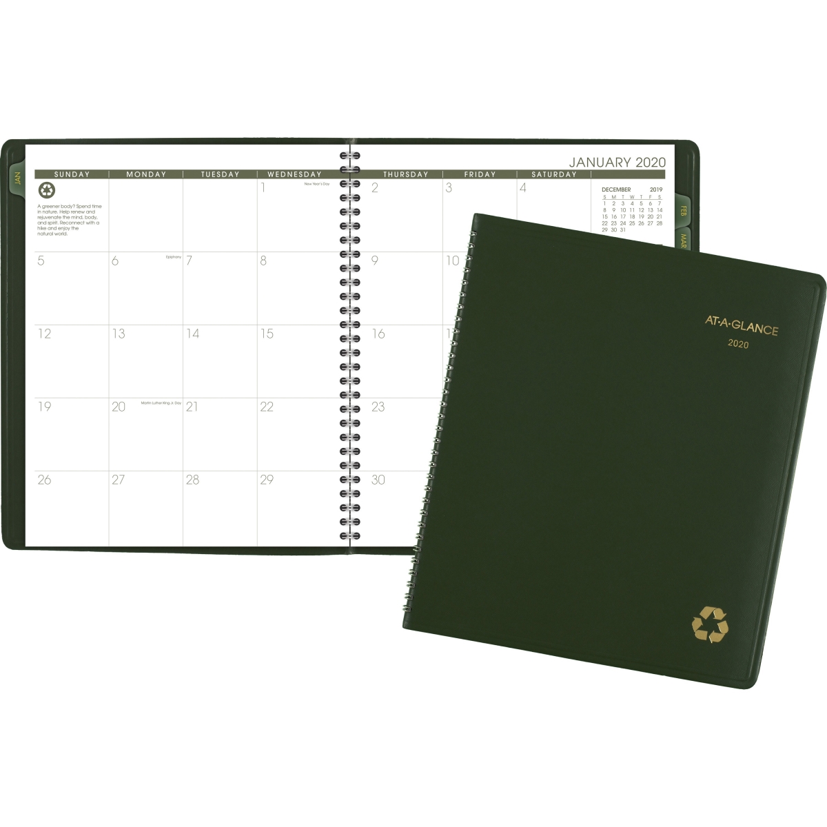 Picture of At a Glance AAG70260G60 Recycled Monthly Planner&#44; Green