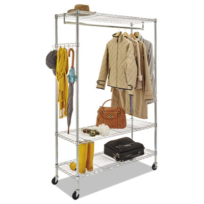 Picture of Alera GR364818SR Wire Shelving Garment Rack&#44; Coat Rack&#44; Stand Alone Rack with Casters&#44; Silver