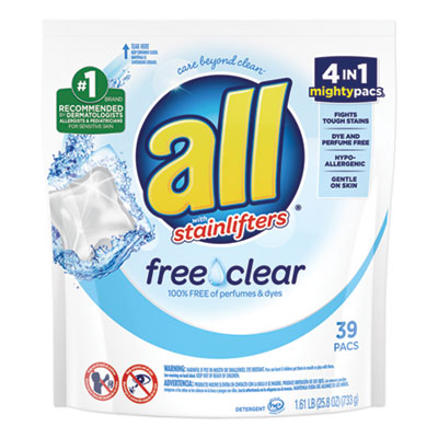 Picture of Henkel DIA73978EA Mighty Pacs Free & Clear Super Concentrated Laundry Detergent - 39 Count