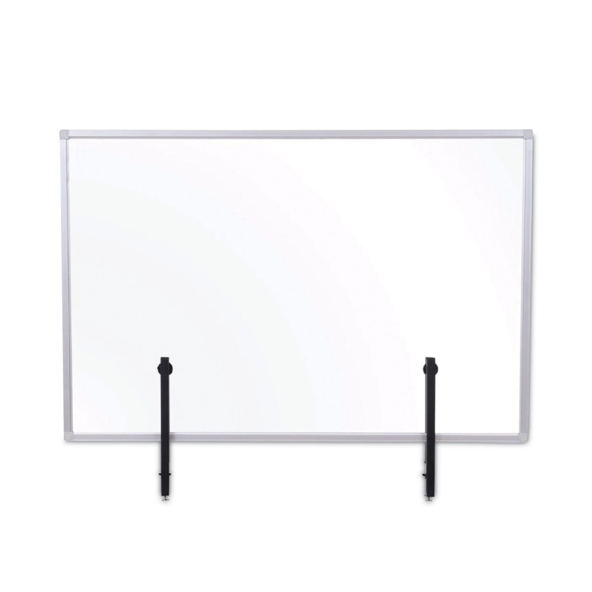 Picture of Bi-silque BVCGL34019101 Glass Aluminum Desktop Board Divider&#44; Clear