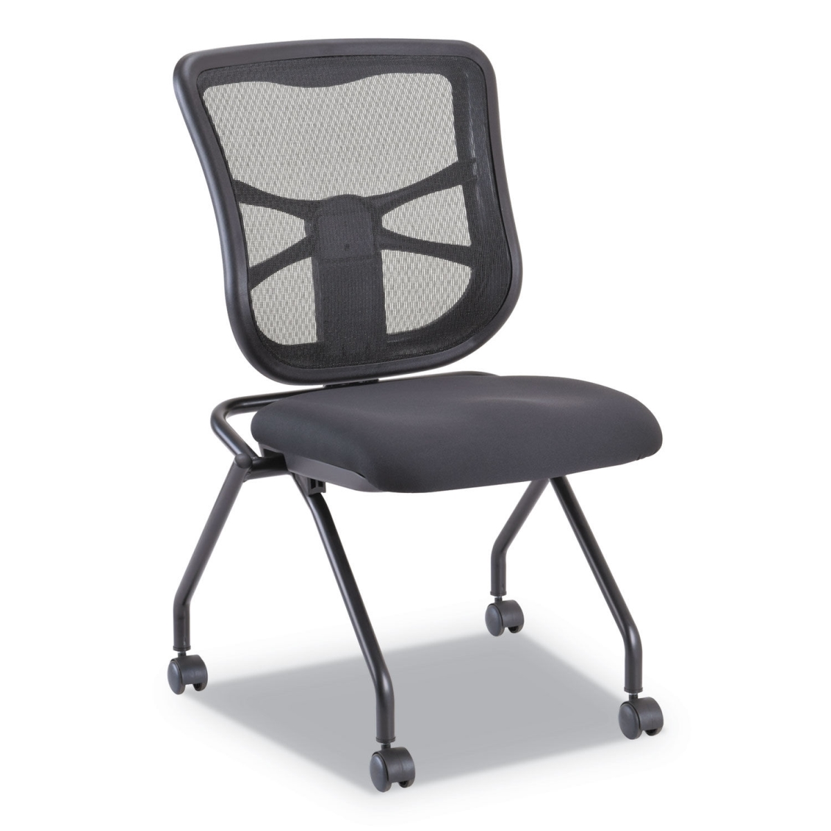 Picture of Alera ALEEL4915 Elusion Narm Mesh Nesting Chair&#44; Black - 2 Count