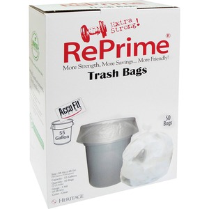 HERH8053TCRC1CT Accufit RePrime Can Liners, 55 gal - 0.9 mil - Clear