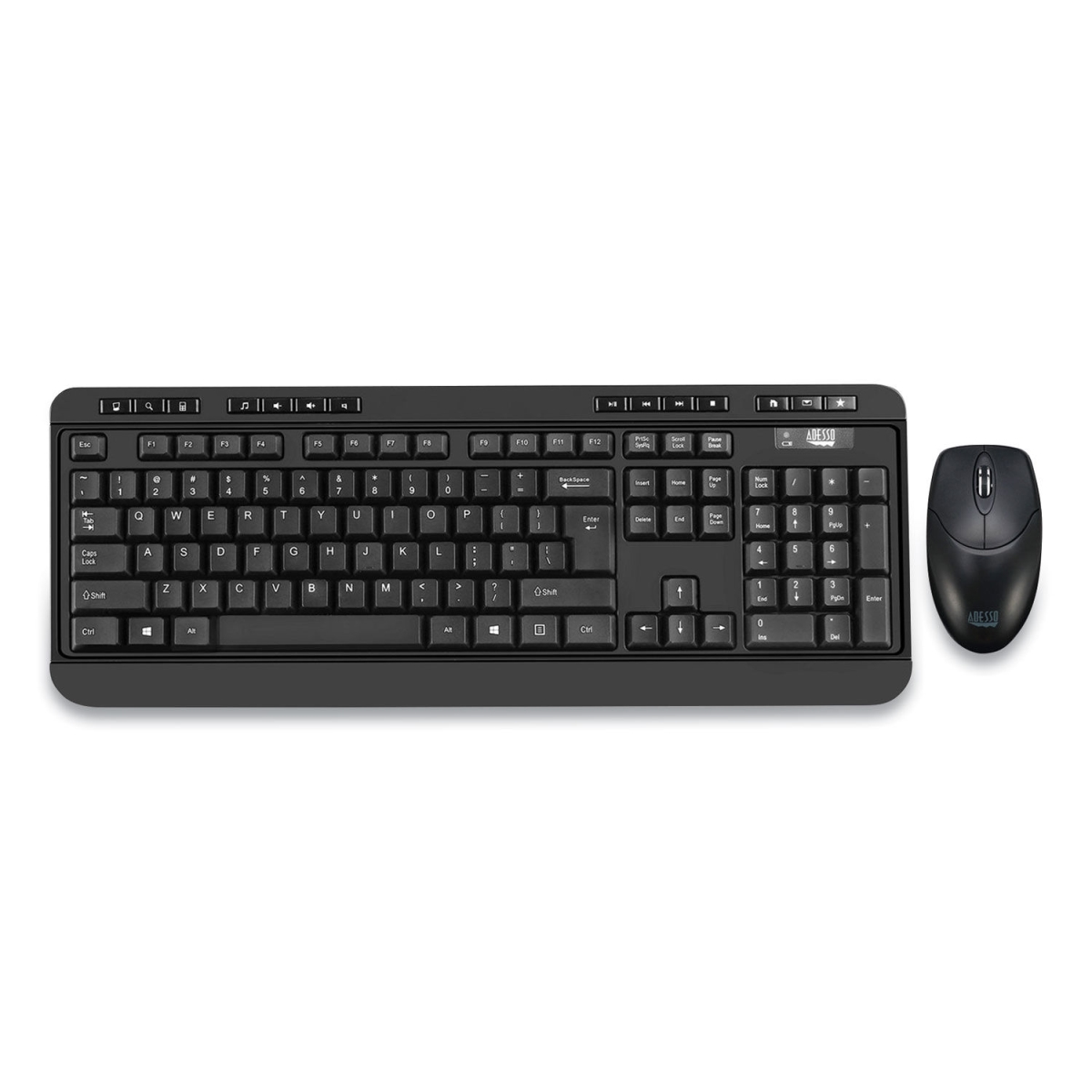 Picture of Adesso ADEWKB1320CB 30 ft. Antimicrobial Wireless Desktop Keyboard & Mouse&#44; Black