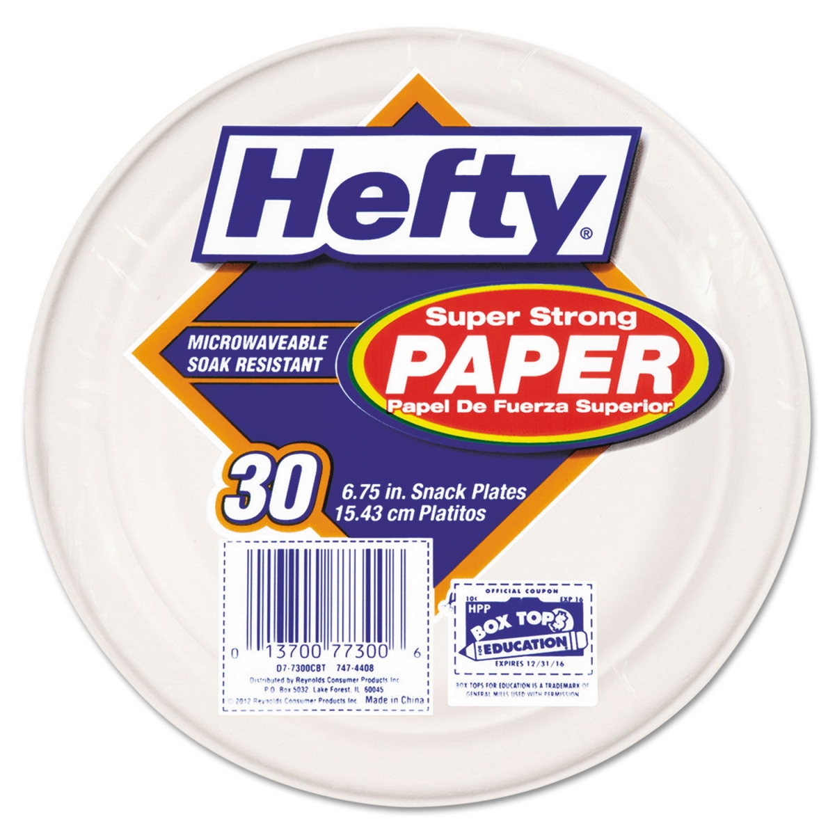 Picture of Hefty RFPD77300 3.75 in. Super Strong Paper Dinnerware Plate, White - Pack of 30