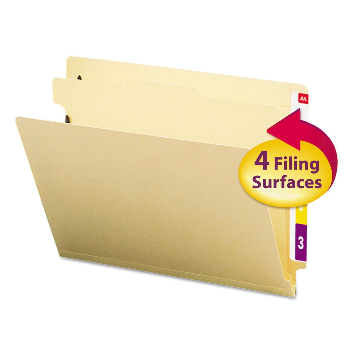 End Tab Classification Folder with 1 Divider, Manila - Size Letter