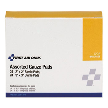 Picture of Acme United I228 2 x 2 in. & 3 x 3 in. Gauze Pads - 48 per Box