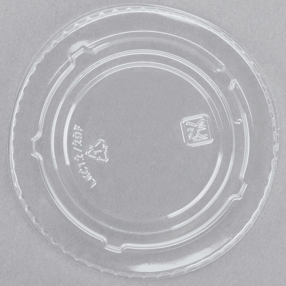 Picture of Fabri-Kal LKC1220F No Slot Smooth Flat Lid - Translucent