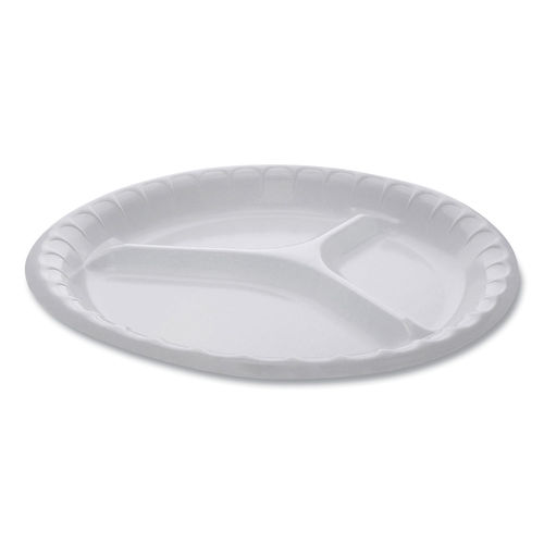 Picture of PCT 0TK10044000Y 10.25 in. Laminated Foam Dinnerware 3-Compartment Plate, White
