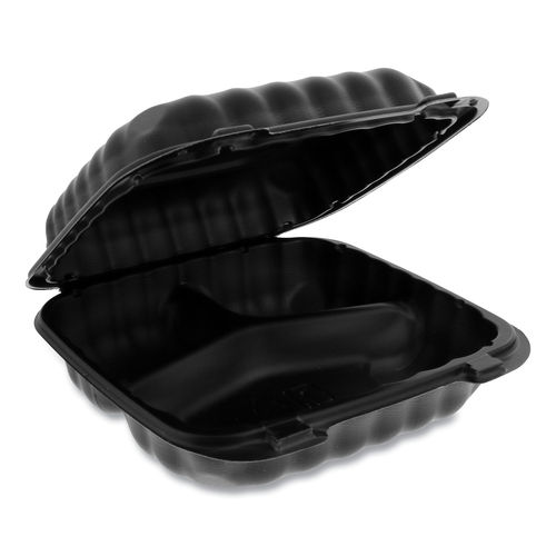 Picture of PCT YCNB08030000 3 Compartment Hinged Container, Black