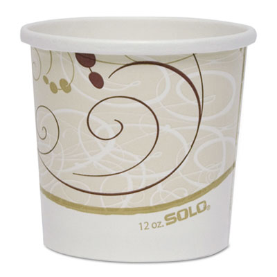 Picture of Solo Cup HS4125SYM 12 oz Double Poly Paper Food Containers - Symphony Design - Pack of 25 - 20 per Carton