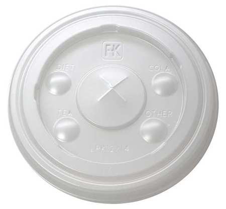 Picture of Fabri-Kal LRK1214 Drink Cup Lid with X Slot for PK12 & 14 - Translucent