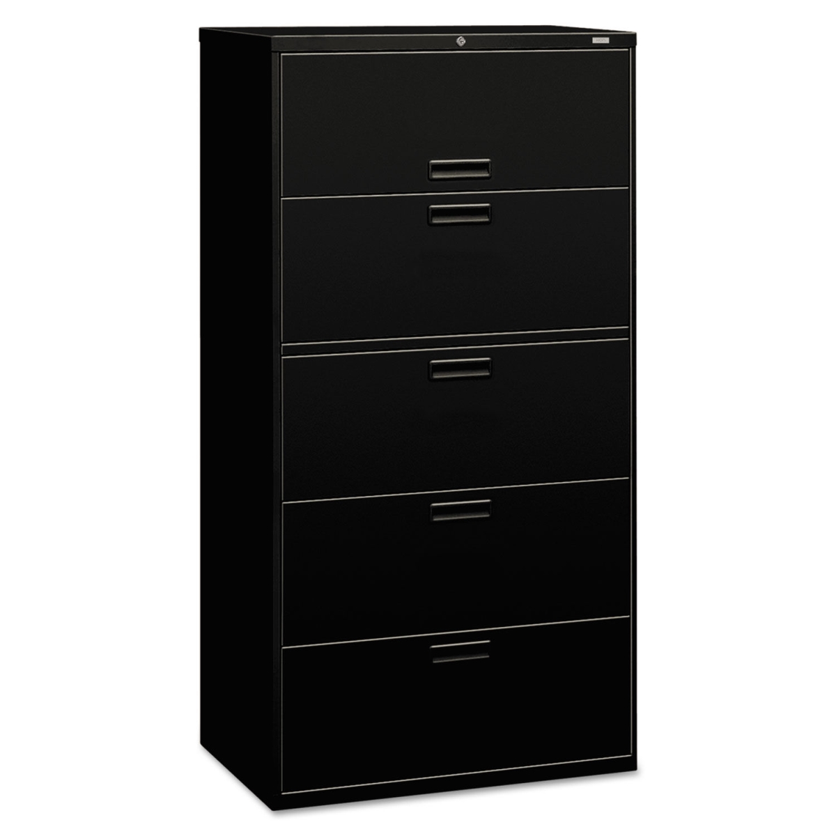 5 Drawer Lateral File with Lock - Black - 36 in.