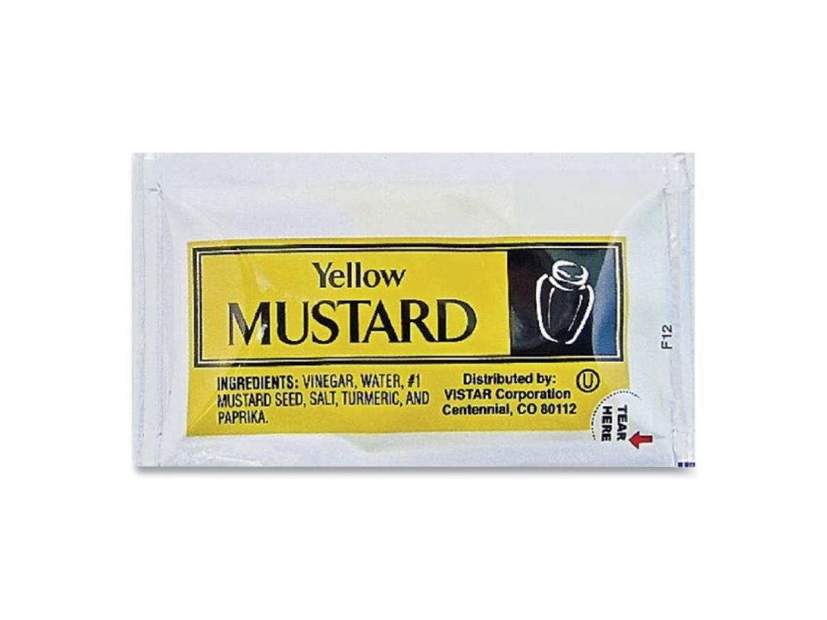 Picture of Performance Food Group PPIVENL065 0.16 oz Packet Condiment Packets Mustard - 200 Count