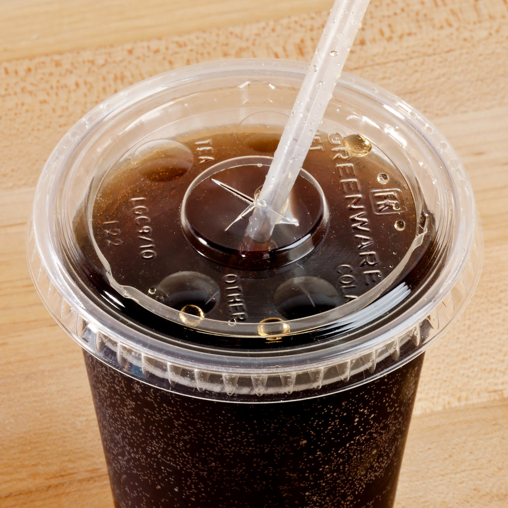Picture of Fabri-Kal LKC910 Drink Cup Lid with X Slot - Clear