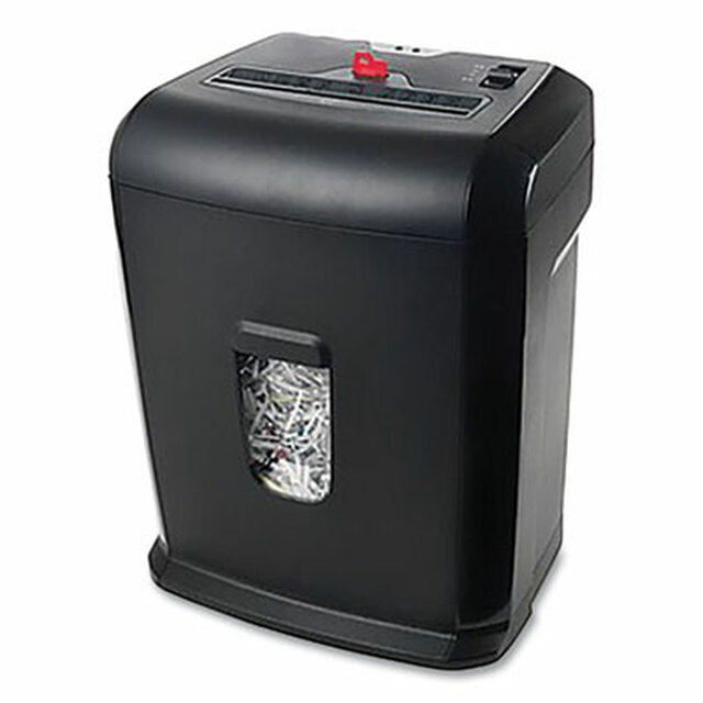 Picture of Universal UNV48110 10-Sheet Cross-Cut Shredder with Lockout Key, 10 Manual Sheet Capacity