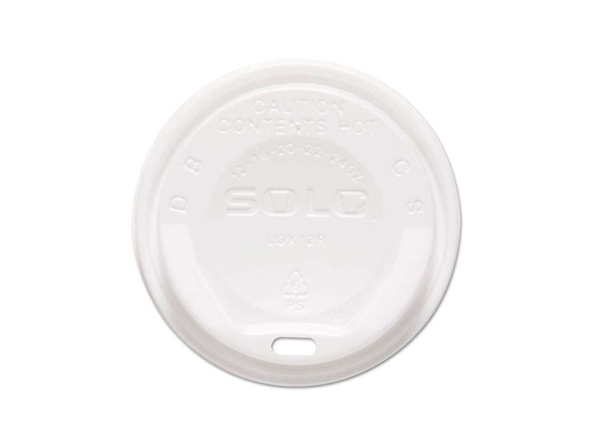 Picture of Dart LGXW2-0007 12-24 oz Gourmet Hot Cup Lids, for Trophy Plus Cups, White