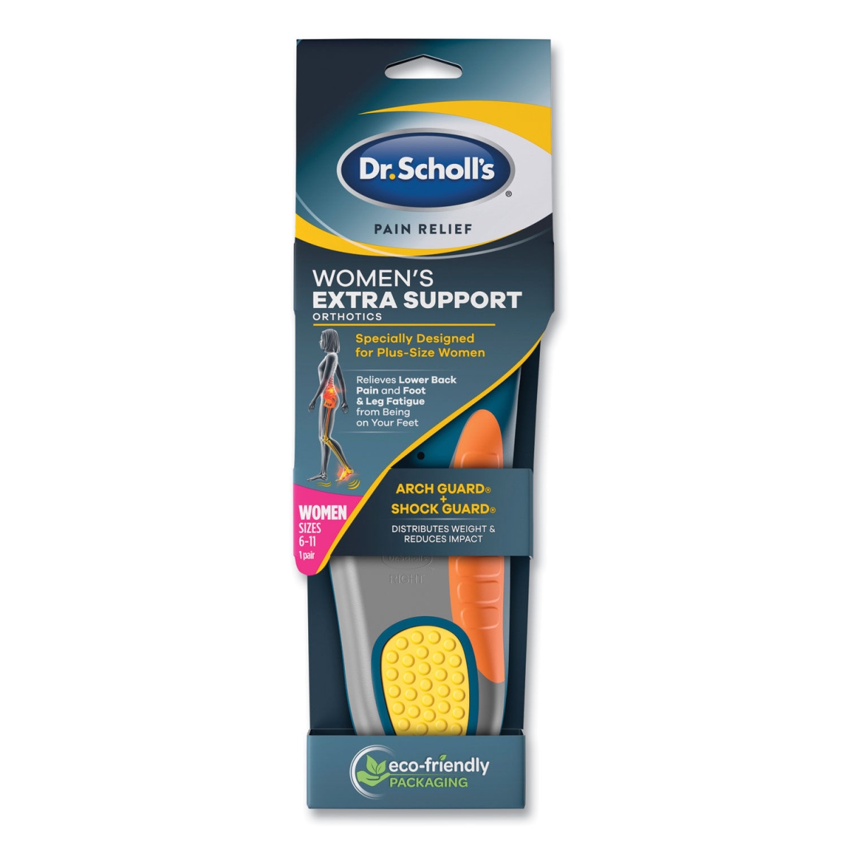 Picture of Scholls DSC59013 Pain Relief Extra Support Orthotic Insoles for Women&#44; Multi Color - Sizes 6 to 11