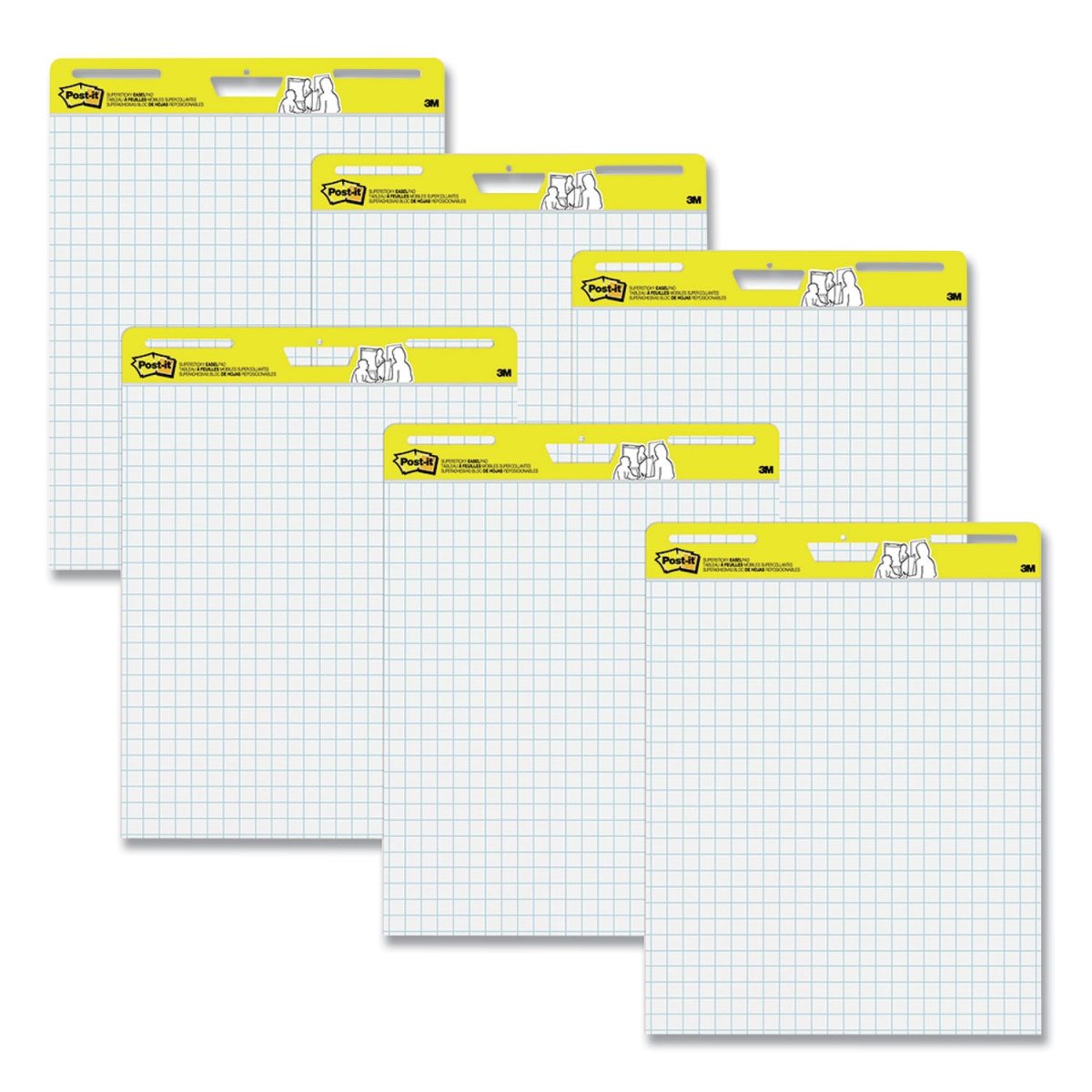 560 VAD 6PK Grid Postit Self-Stick Easel Pads - Pack of 6