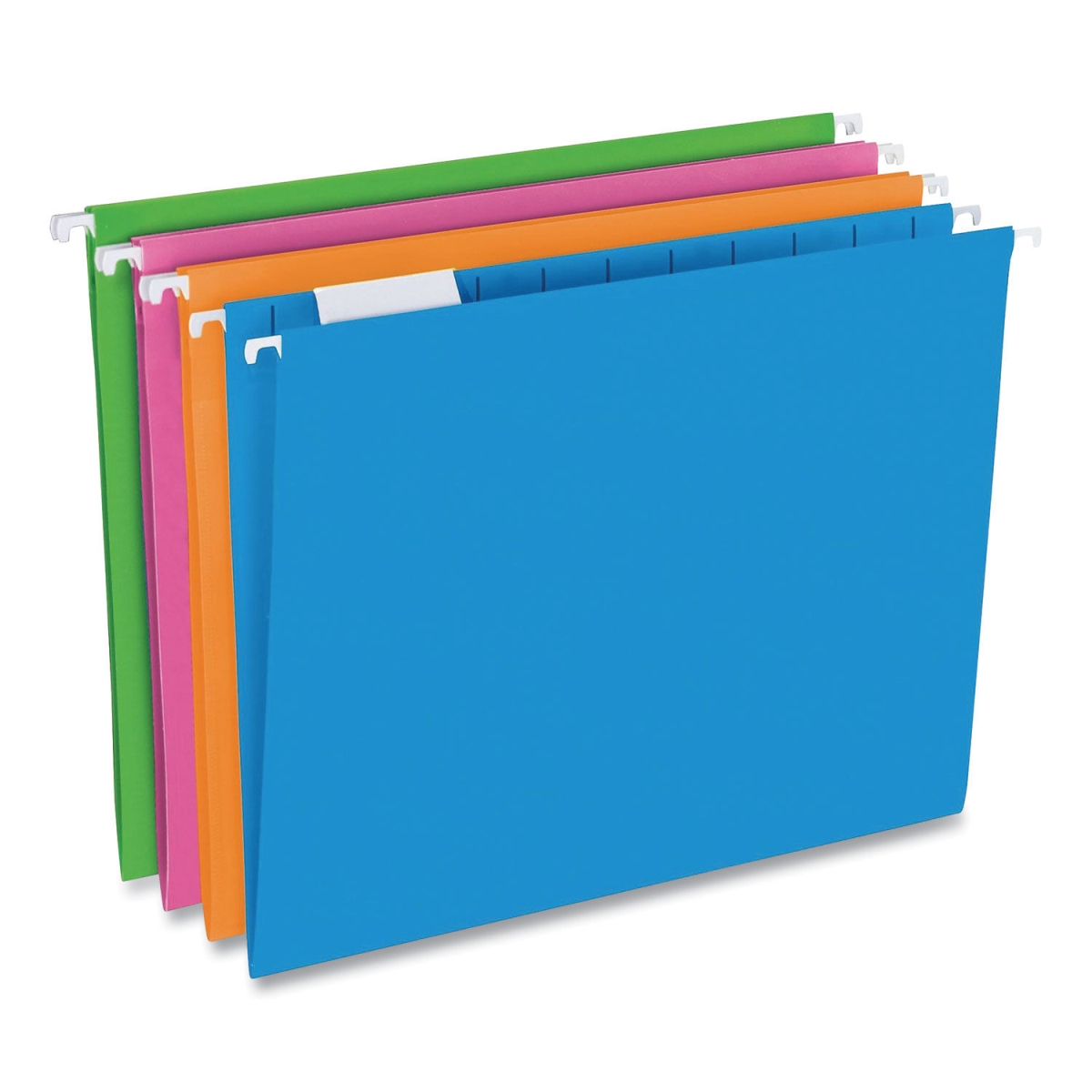 0.2 in. Cut Tab Assorted Glow Poly Hanging File Folders - Letter Size