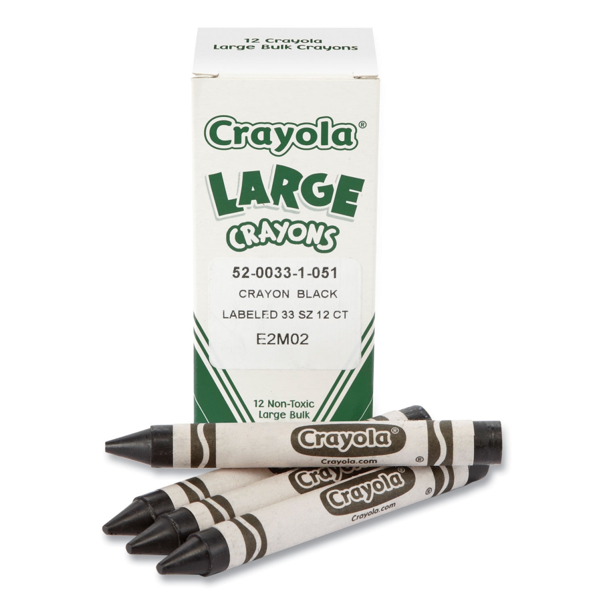 Picture of Bineysmith 52-0033-051 Large Crayons&#44; Black - Box of 12