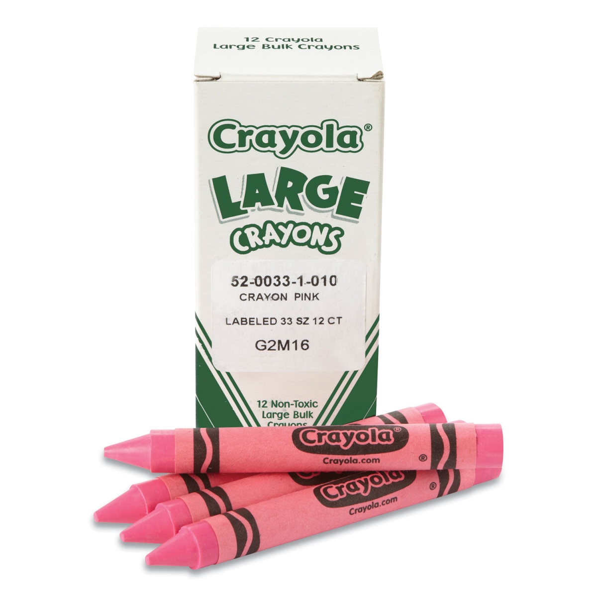 Picture of Bineysmith 52-0033-010 Large Crayons&#44; Carnation Pink - Box of 12