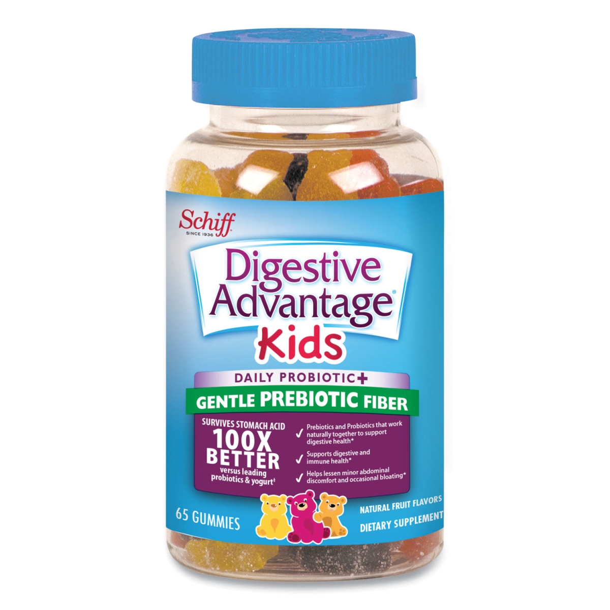 Picture of Schiff VITA 20525-99130 Kids Prebiotic Plus Probiotic Gummies&#44; 65 Count
