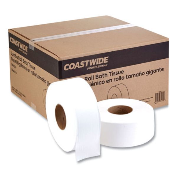 Picture of Coastwide Professional CW26214-BPR2621 2000 ft. 1-Ply Jumbo Toilet Paper&#44; White - 12 Rolls per Case
