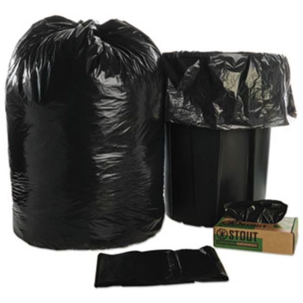 Picture of Abilityone 8105015173668 1.5 Mil Skilcraft Recycled Content Trash Can Liners&#44; Black & Brown - 38 x 58 in.