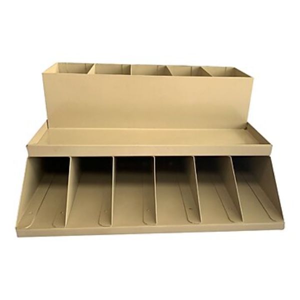 Picture of ControlTek 500013 11 Compartments Two-Tier Rack, Beige
