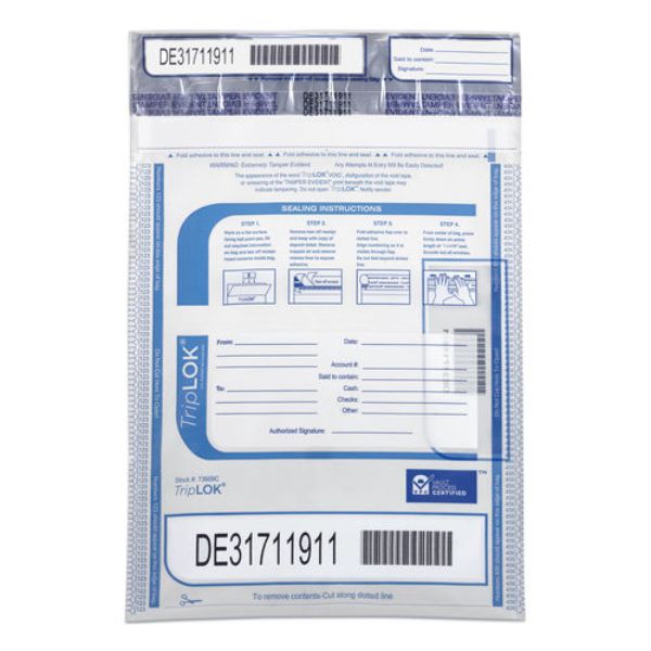 Picture of Control Papers 585028 9 x 12 in. Triplok Series A Tamper-Evident Bags&#44; Clear