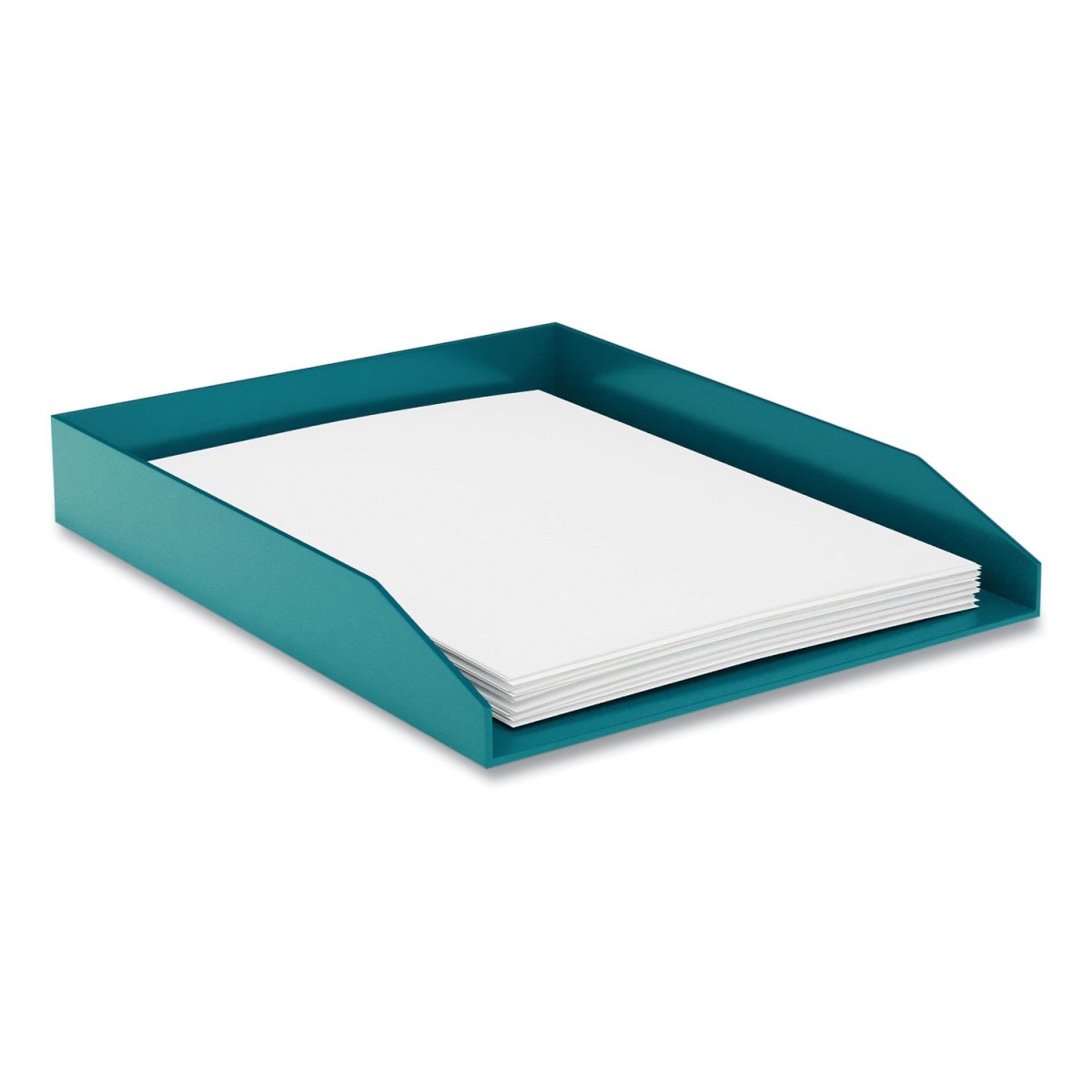 Picture of Tru Red TR55258 Letter Size 1 Section Front-Load Stackable Plastic Document Tray&#44; Teal